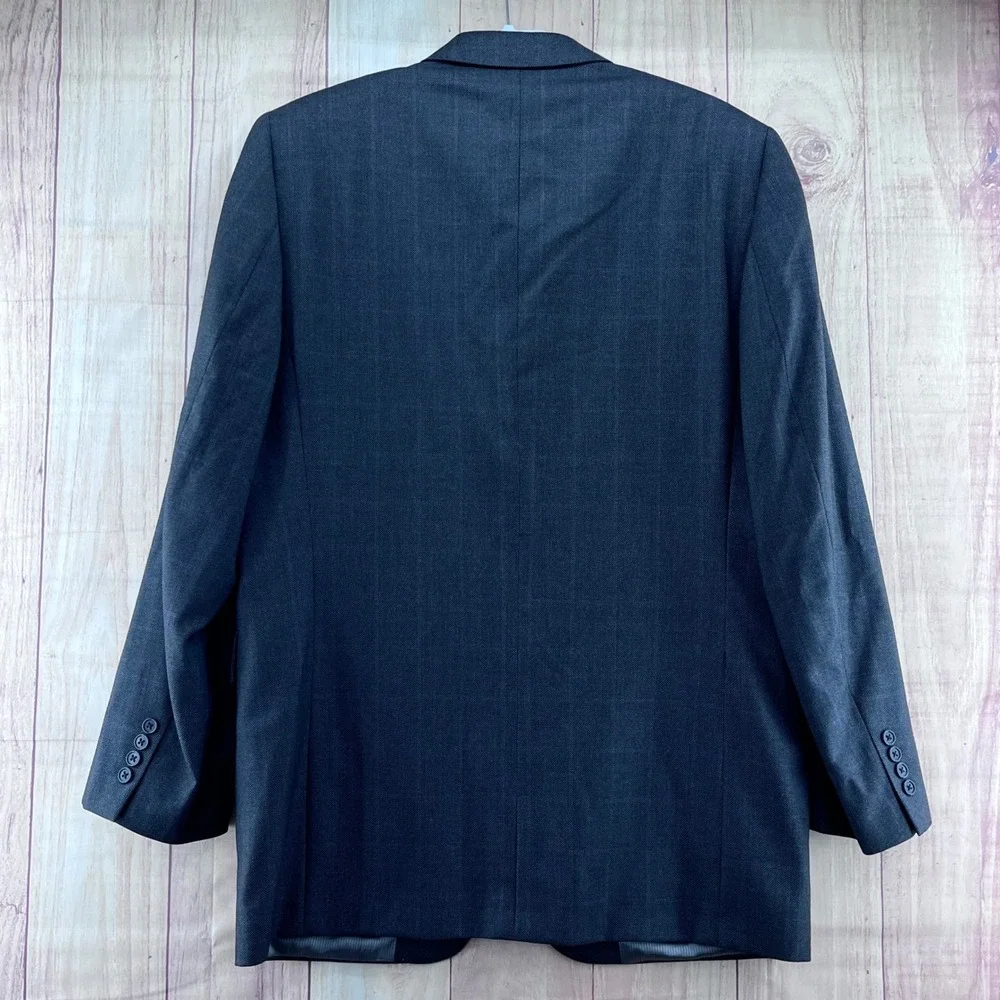 Jack Victor Loro Piana Zelander Wool Blazer 42L Grey Purple Pinstripe Sport Coat